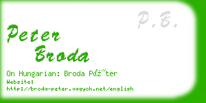 peter broda business card